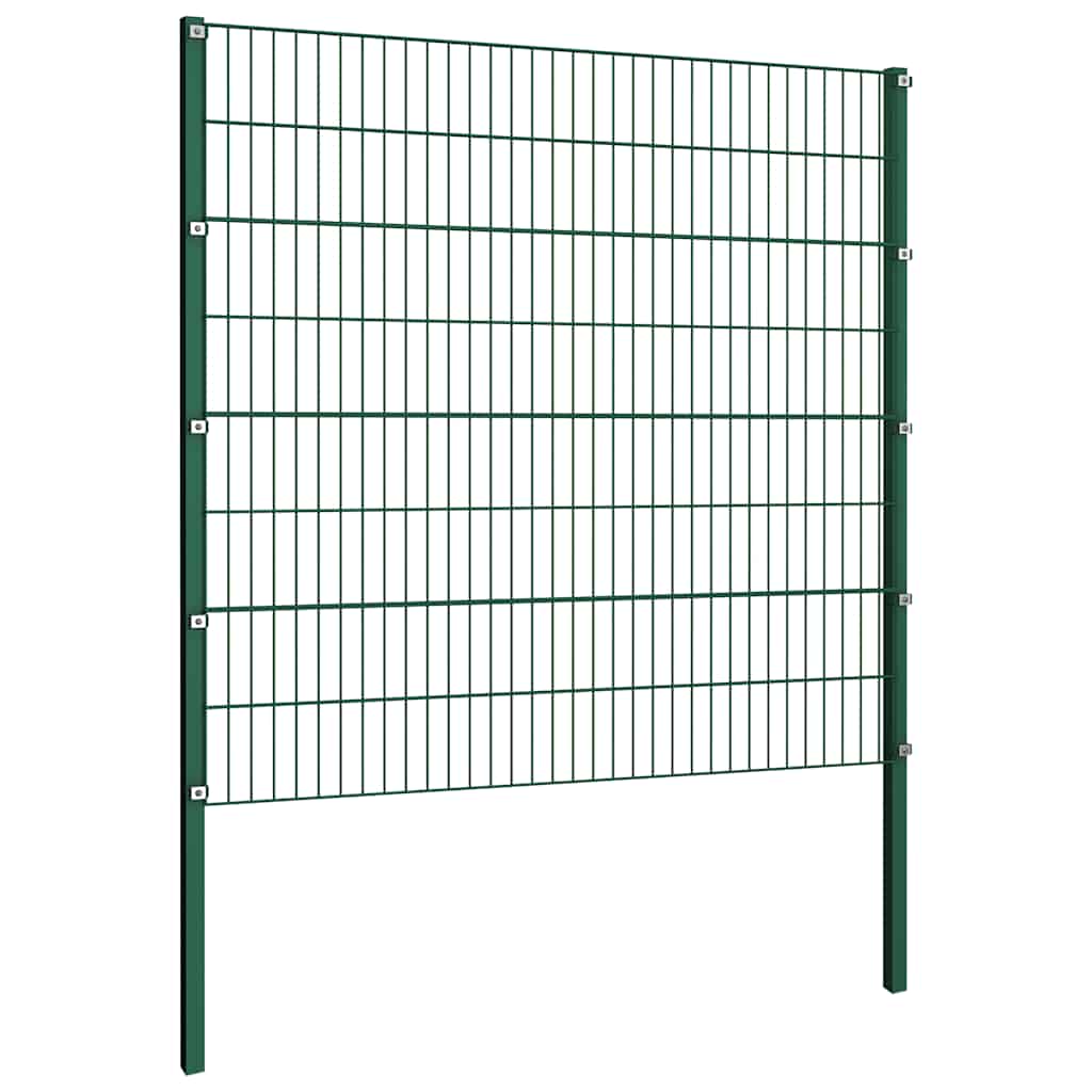 Pannello di recinzione con pali in ferro 867x160 cm verde