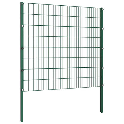 Pannello di recinzione con pali in ferro 867x160 cm verde