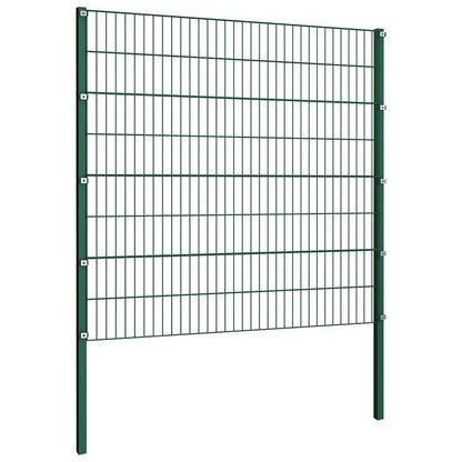Pannello di recinzione con pali in ferro 1040x160 cm verde
