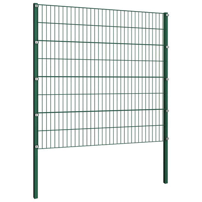 Pannello di recinzione con pali in ferro 1212x160 cm verde