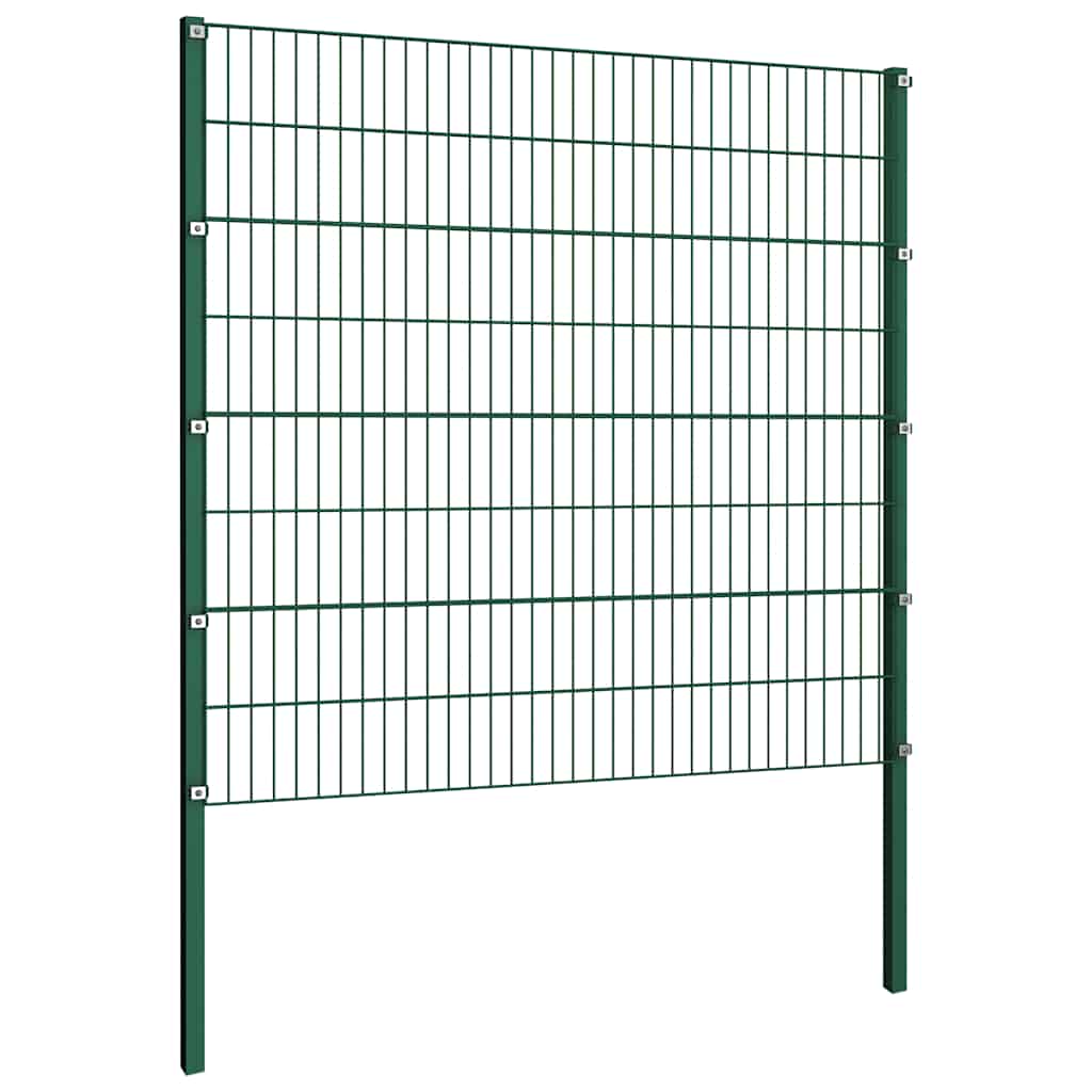 Pannello di recinzione con pali in ferro 1557,5x160 cm verde