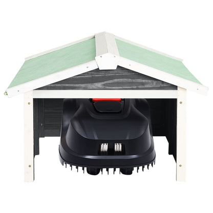 Casetta per Tosaerba Robotizzato 72x87x50cm Grigia Bianca Abete