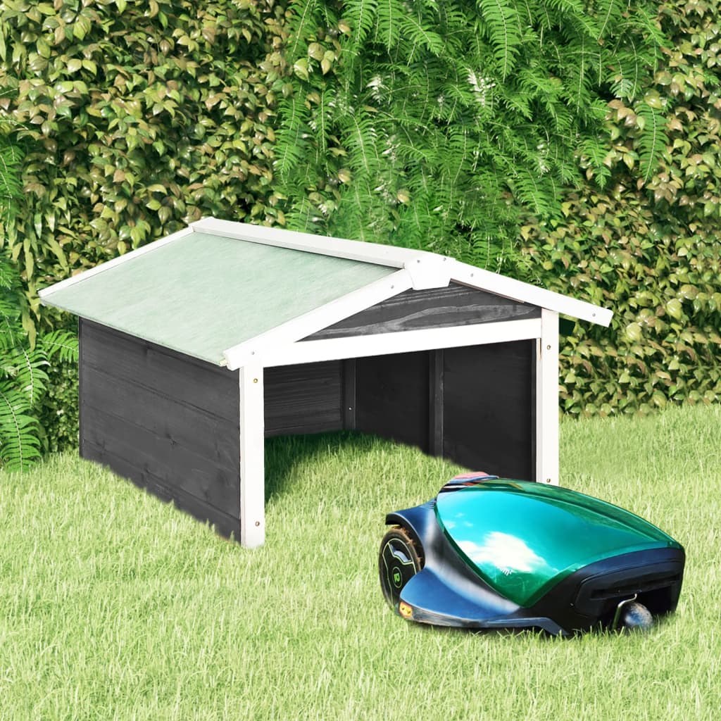 Casetta per Tosaerba Robotizzato 72x87x50cm Grigia Bianca Abete