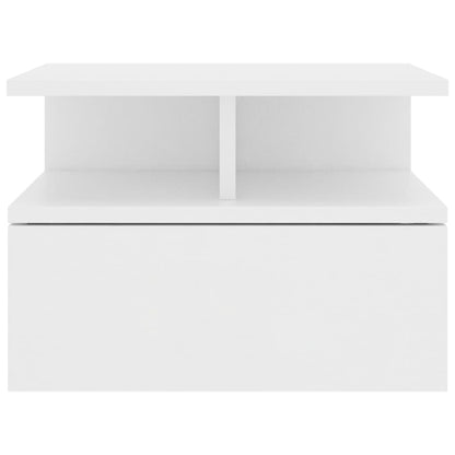 Comodini Pensili 2pz Bianchi 40x31x27 cm in Legno Multistrato
