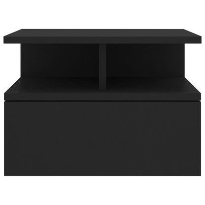 Comodini Pensili 2pz Neri 40x31x27 cm in Legno Multistrato