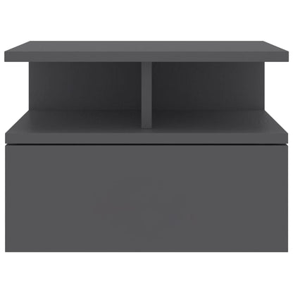 Comodino Pensile Grigio 40x31x27 cm in Legno Multistrato