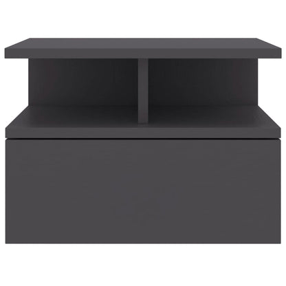 Comodini Pensili 2pz Grigi 40x31x27 cm in Legno Multistrato