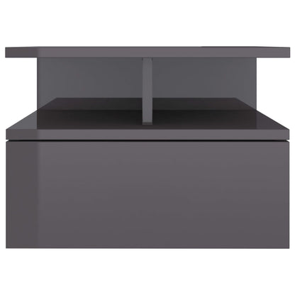 Comodini Pensili 2pz Grigio Lucido 40x31x27cm Legno Multistrato
