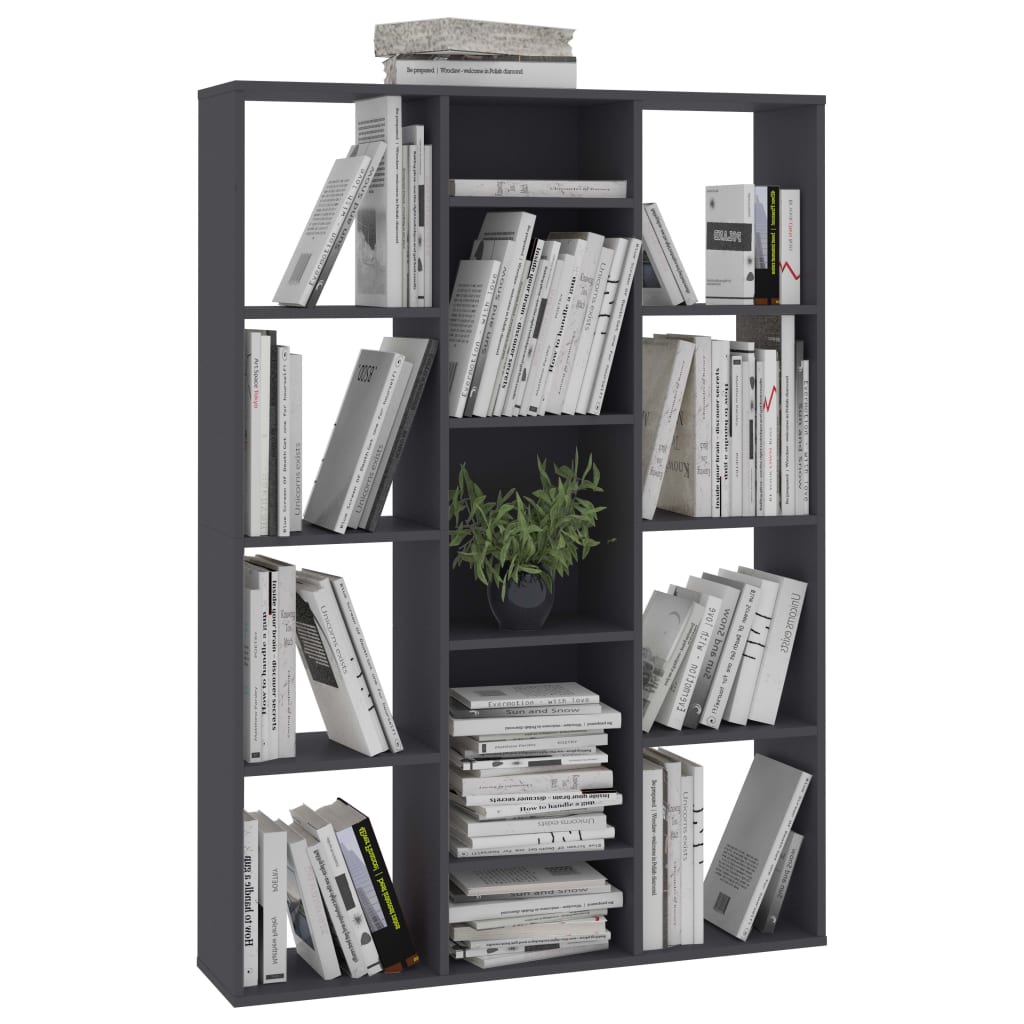 Libreria/Divisorio Grigio 100x24x140 cm in Legno Multistrato