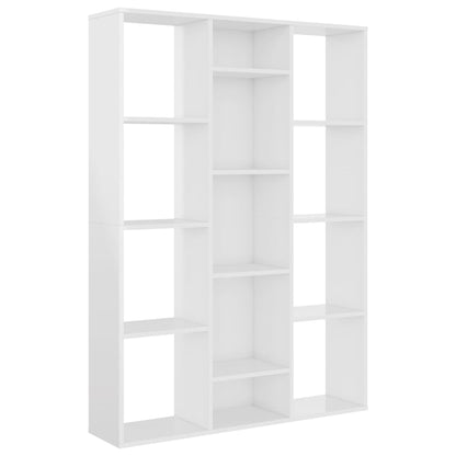 Libreria/Divisorio Bianco Lucido 100x24x140 cm in Multistrato