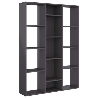Libreria/Divisorio Grigio Lucido 100x24x140cm Legno Multistrato