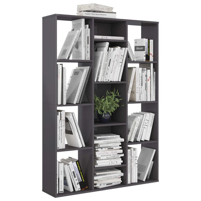Libreria/Divisorio Grigio Lucido 100x24x140cm Legno Multistrato