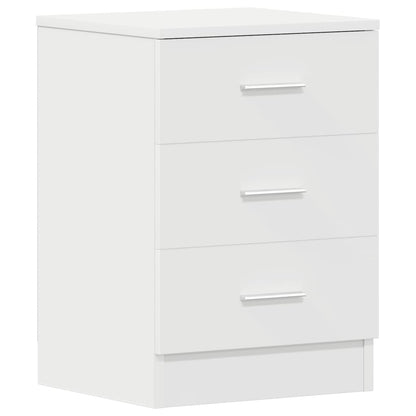 Comodino Bianco 38x35x56 cm in Legno Ingegnerizzato