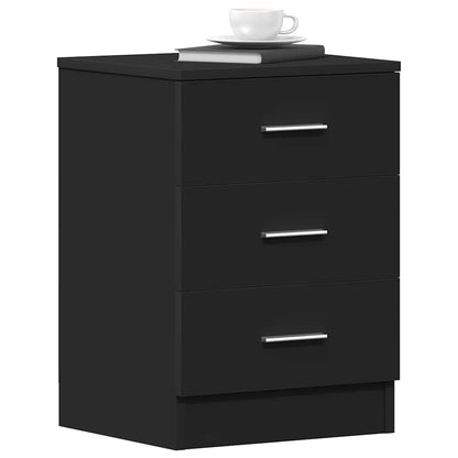 Comodino Nero 38x35x56 cm in Legno Multistrato