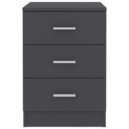 Comodino Grigio 38x35x56 cm in Legno Multistrato
