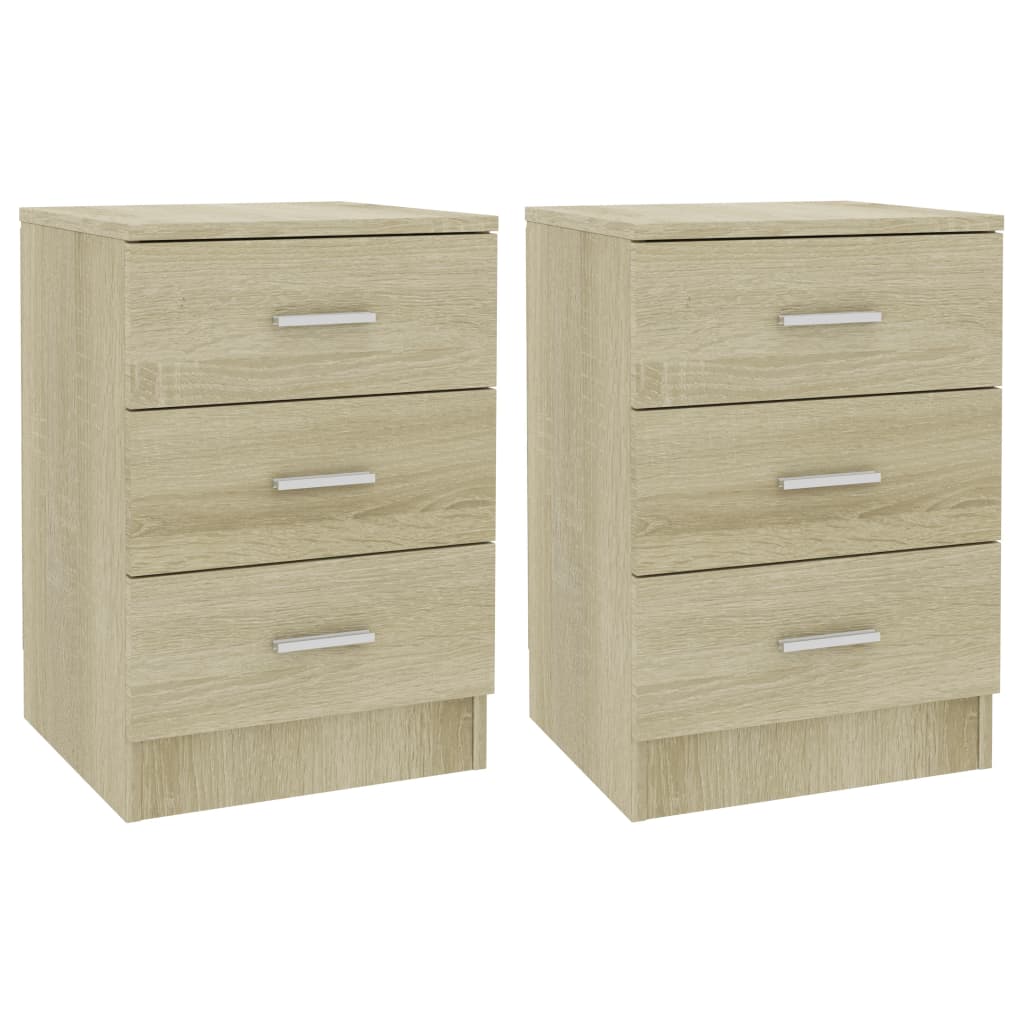 Comodini 2 pz Rovere Sonoma 38x35x56 cm in Legno Multistrato