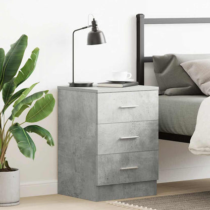 Comodino Grigio Cemento 38x35x56 cm in Legno Multistrato
