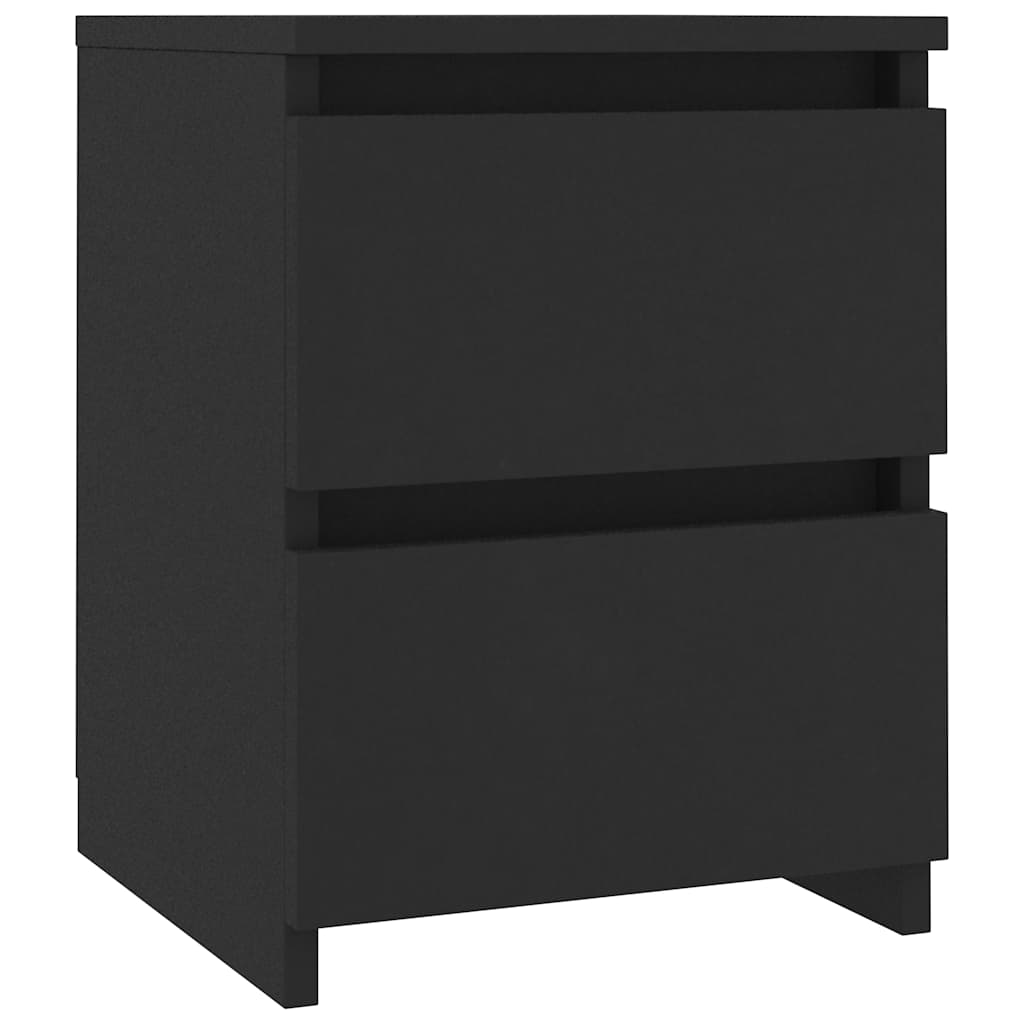 Comodini 2 pz Neri 30x30x40 cm in Legno Multistrato