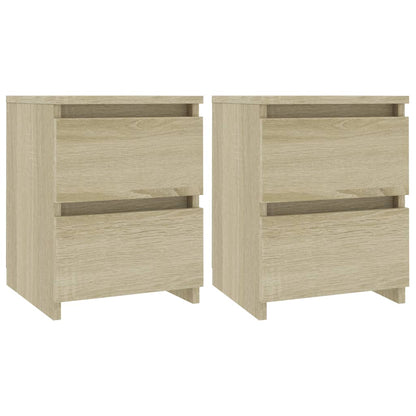 Comodini 2 pz Rovere Sonoma 30x30x40 cm in Legno Multistrato