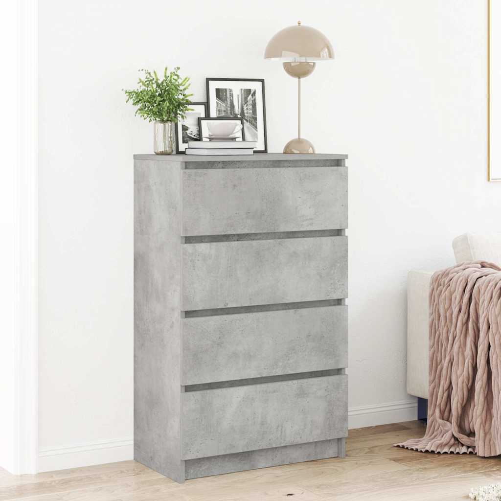 Credenza Grigio Cemento 60x35x98,5 cm in Legno Multistrato