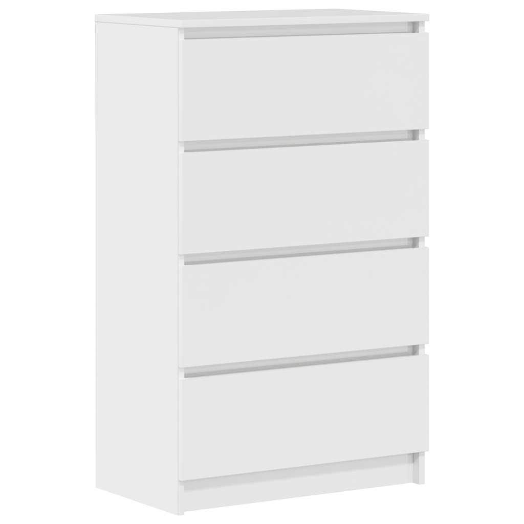 Credenza Bianco Lucido 60x35x98,5 cm in Legno Compensato