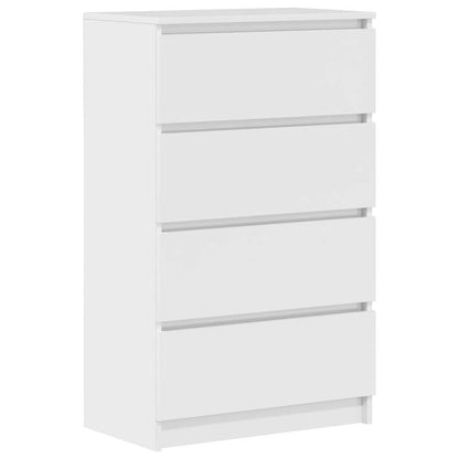 Credenza Bianco Lucido 60x35x98,5 cm in Legno Compensato