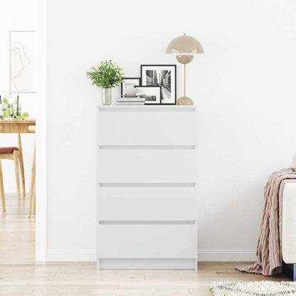 Credenza Bianco Lucido 60x35x98,5 cm in Legno Compensato