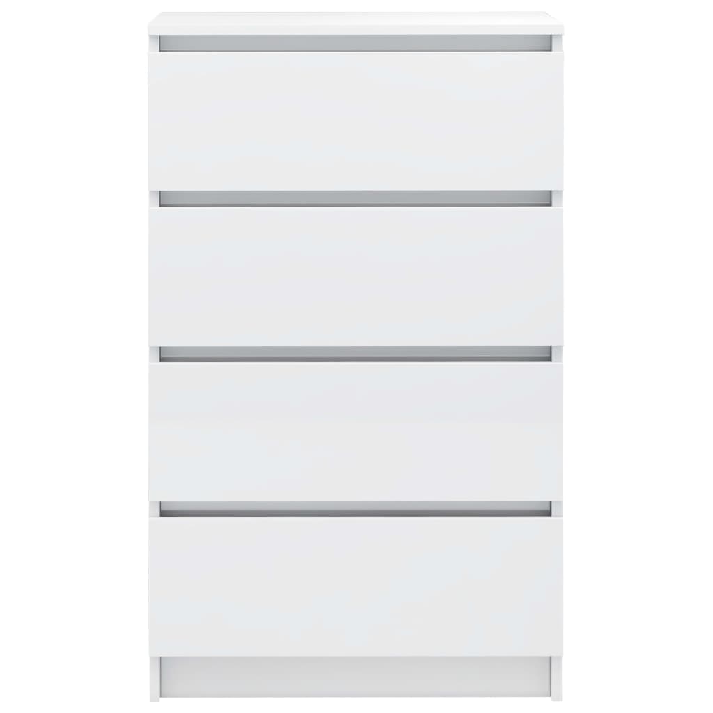 Credenza Bianco Lucido 60x35x98,5 cm in Legno Compensato