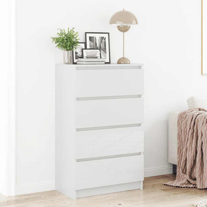 Credenza Bianco Lucido 60x35x98,5 cm in Legno Compensato
