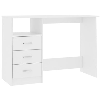 Scrivania con Cassetti Bianca 110x50x76 cm in Legno Multistrato