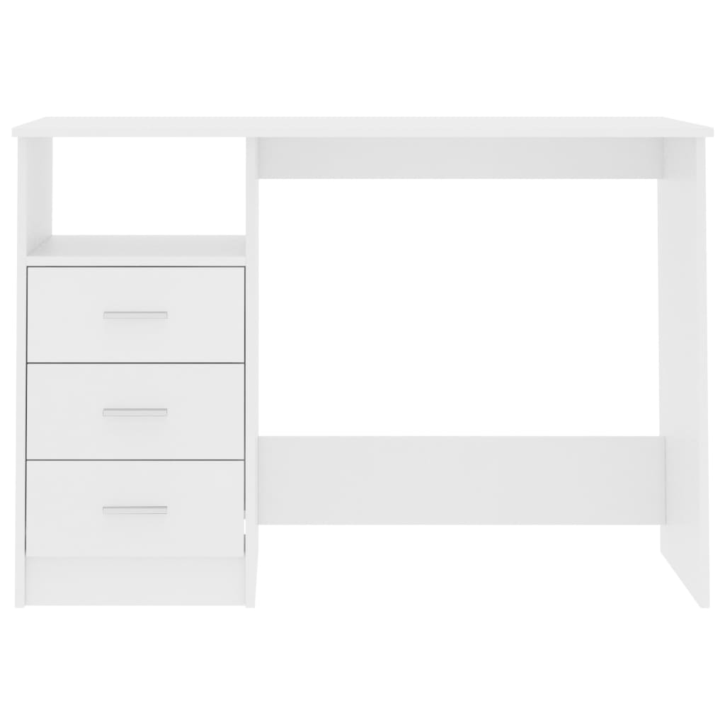 Scrivania con Cassetti Bianca 110x50x76 cm in Legno Multistrato