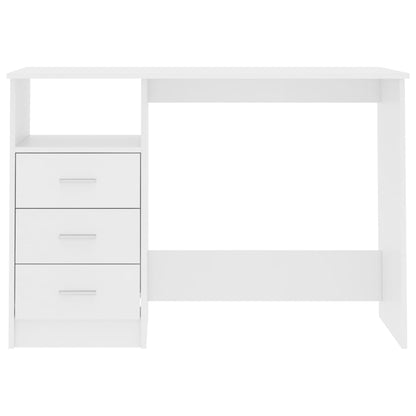 Scrivania con Cassetti Bianca 110x50x76 cm in Legno Multistrato