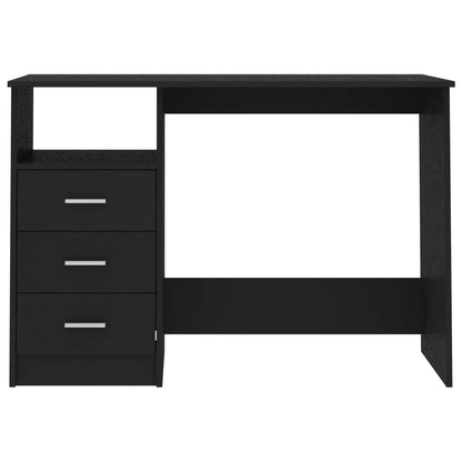 Scrivania con Cassetti Nera 110x50x76 cm in Legno Multistrato