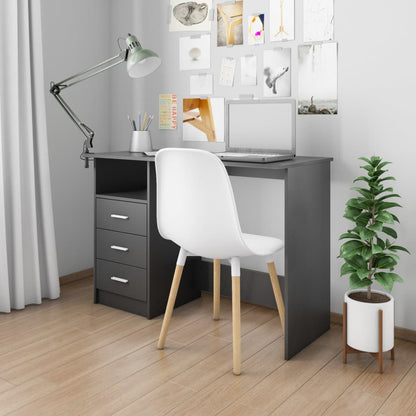 Scrivania con Cassetti Nera 110x50x76 cm in Legno Multistrato