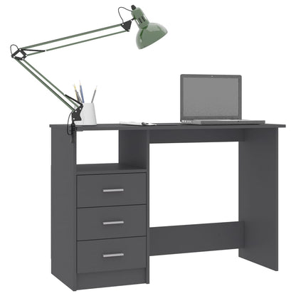 Scrivania con Cassetti Grigia 110x50x76 cm in Legno Multistrato
