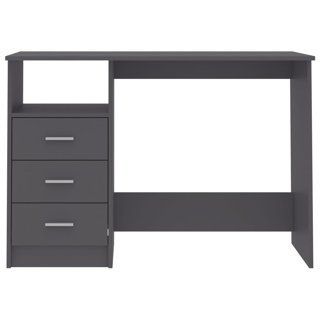 Scrivania con Cassetti Grigia 110x50x76 cm in Legno Multistrato