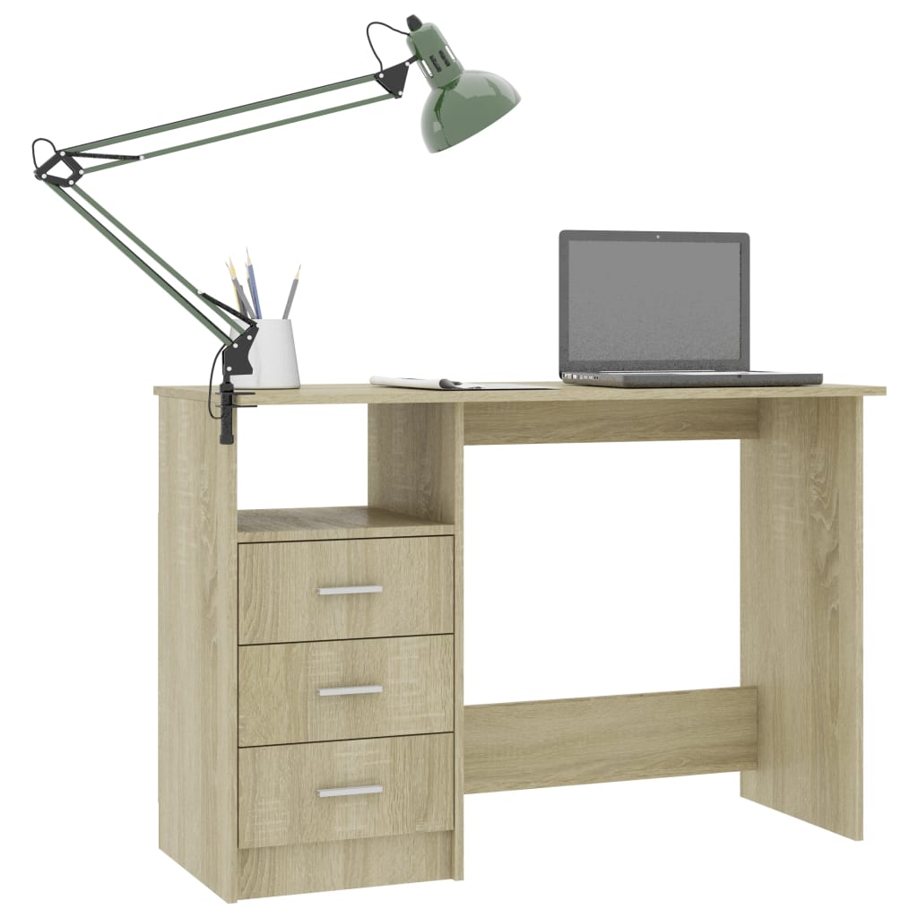 Scrivania Cassetti Rovere Sonoma 120x50x76 cm Legno Multistrato