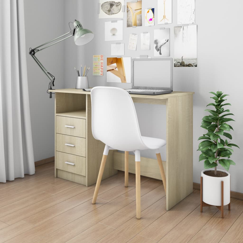 Scrivania Cassetti Rovere Sonoma 120x50x76 cm Legno Multistrato