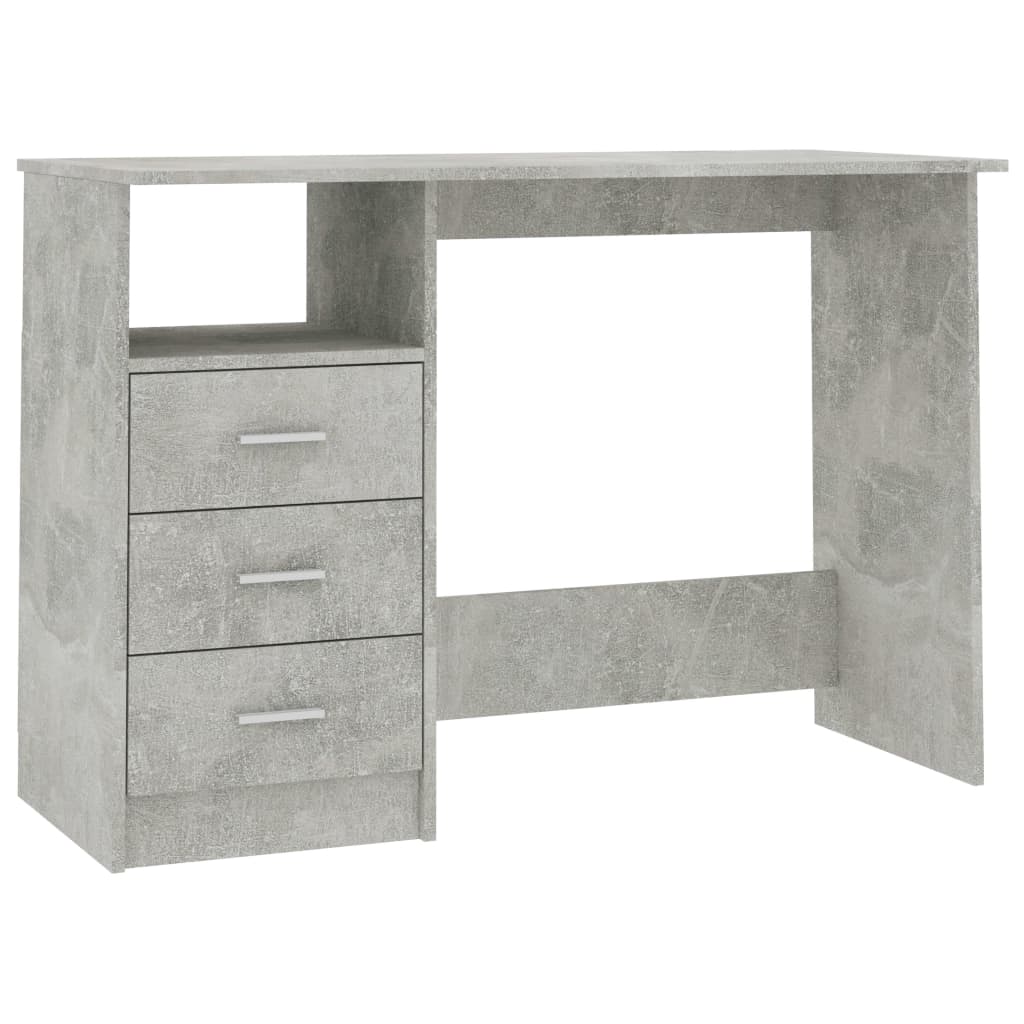 Scrivania Cassetti Grigio Cemento 110x50x76cm Legno Multistrato