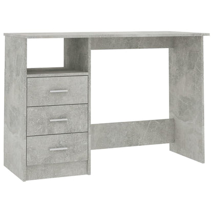 Scrivania Cassetti Grigio Cemento 110x50x76cm Legno Multistrato