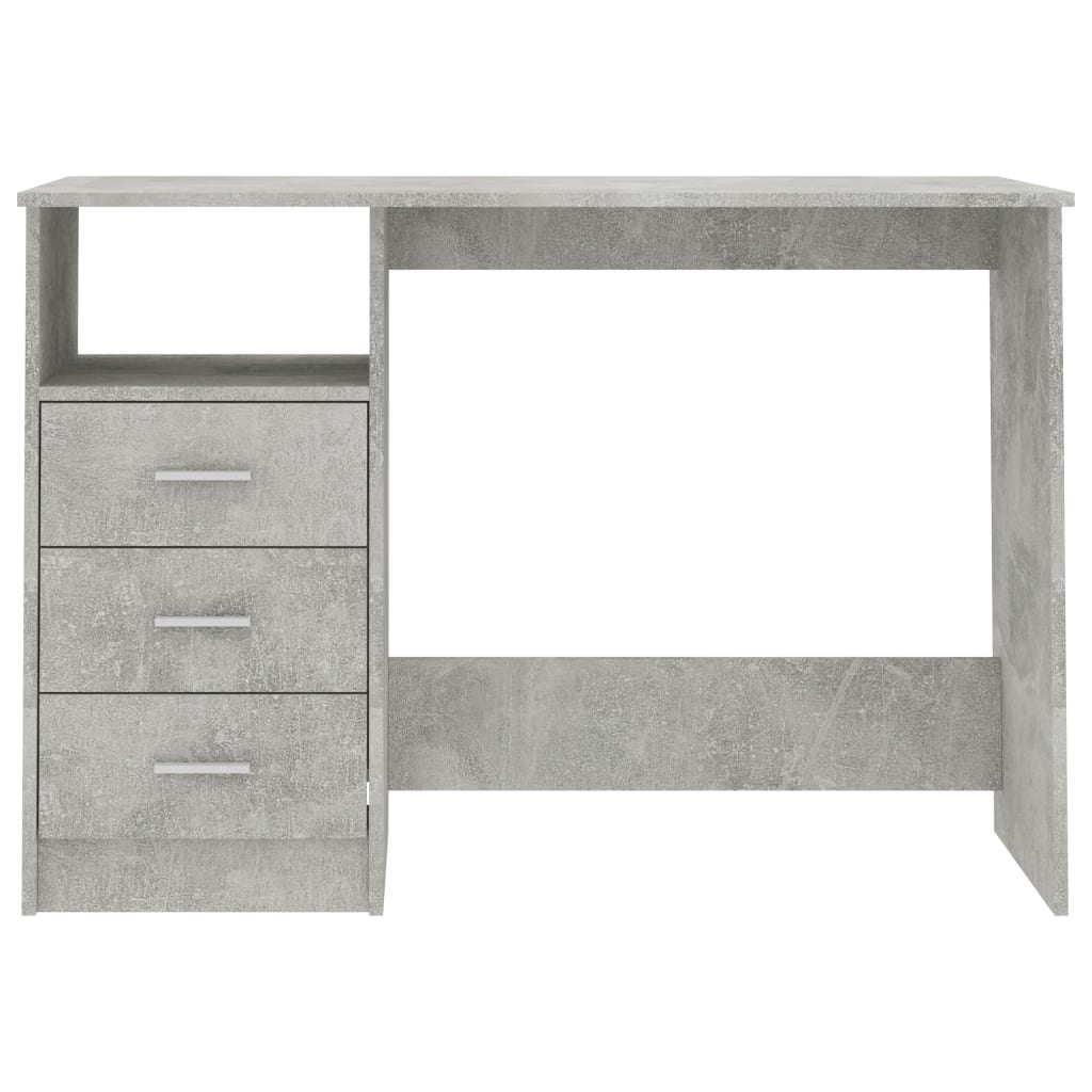 Scrivania Cassetti Grigio Cemento 110x50x76cm Legno Multistrato