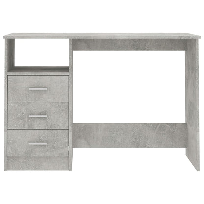 Scrivania Cassetti Grigio Cemento 110x50x76cm Legno Multistrato