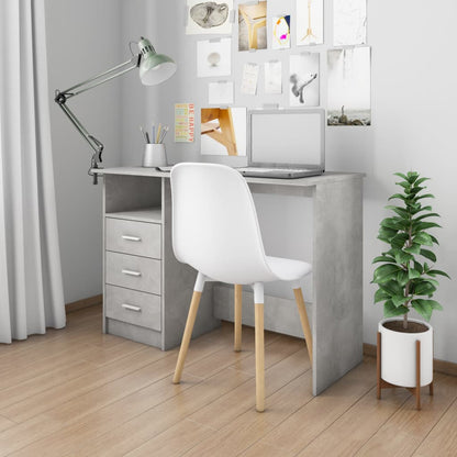 Scrivania Cassetti Grigio Cemento 110x50x76cm Legno Multistrato