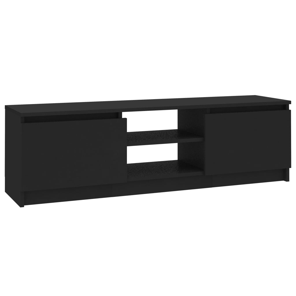 Mobile Porta TV Nero 120x30x35,5 cm in Legno Multistrato