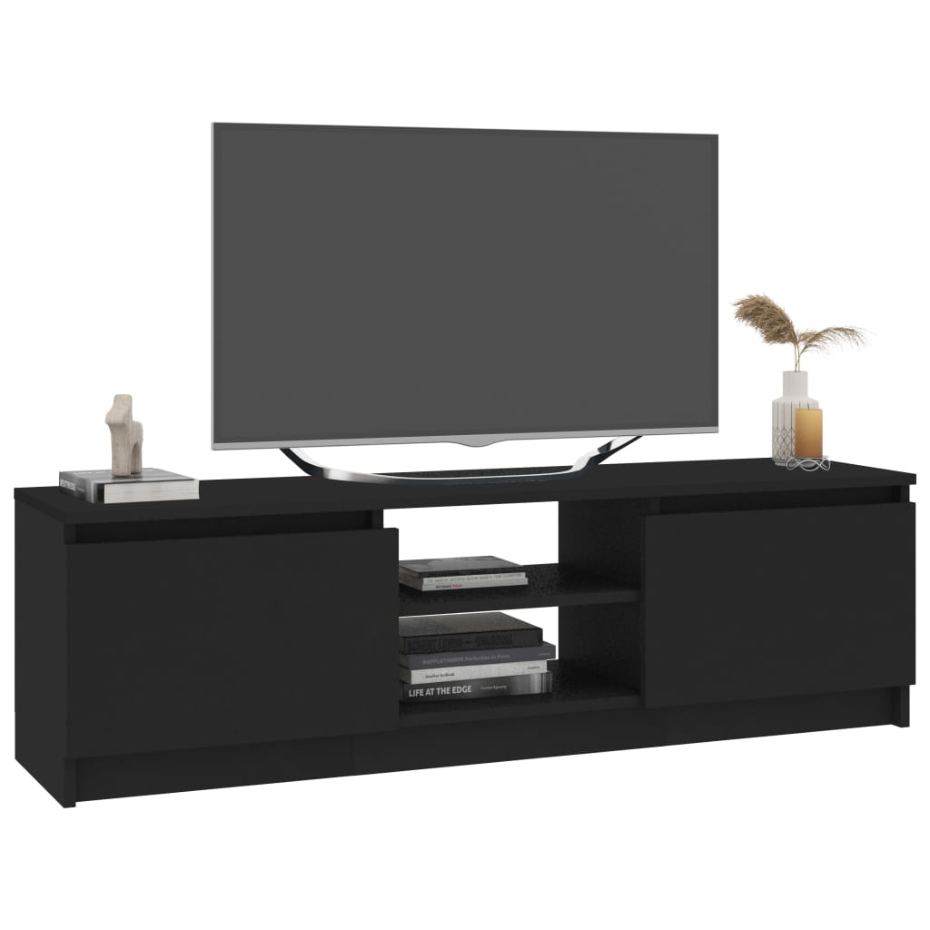 Mobile Porta TV Nero 120x30x35,5 cm in Legno Multistrato