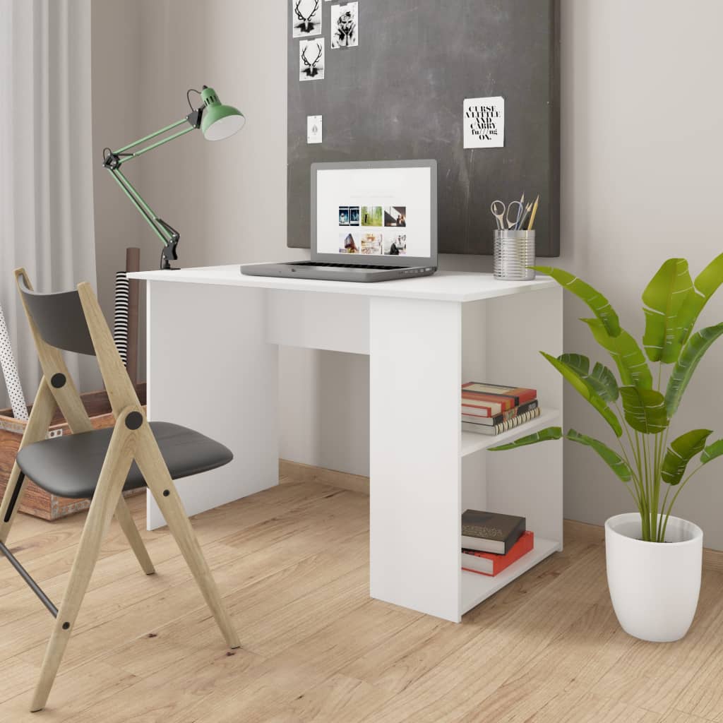 Scrivania Bianca 110x60x73 cm in Legno Multistrato