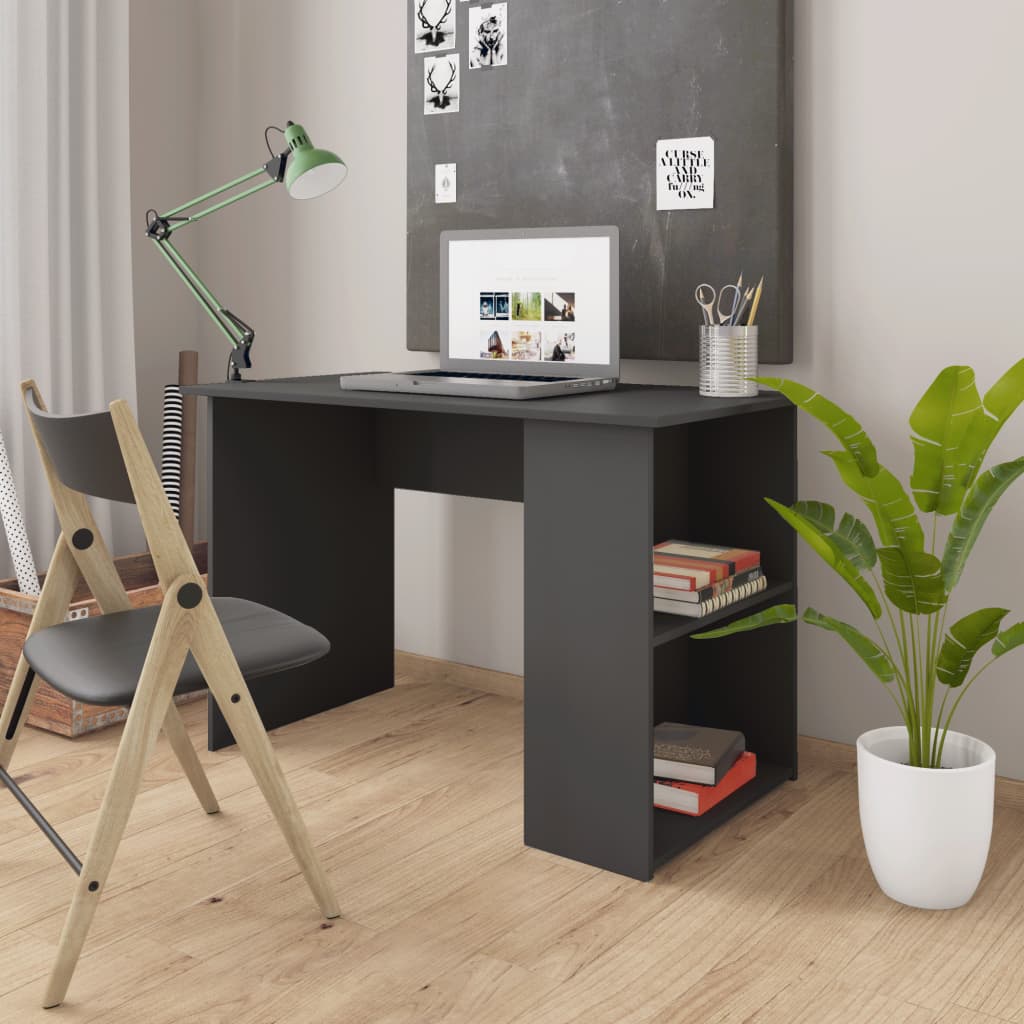 Scrivania Grigia 110x60x73 cm in Legno Multistrato