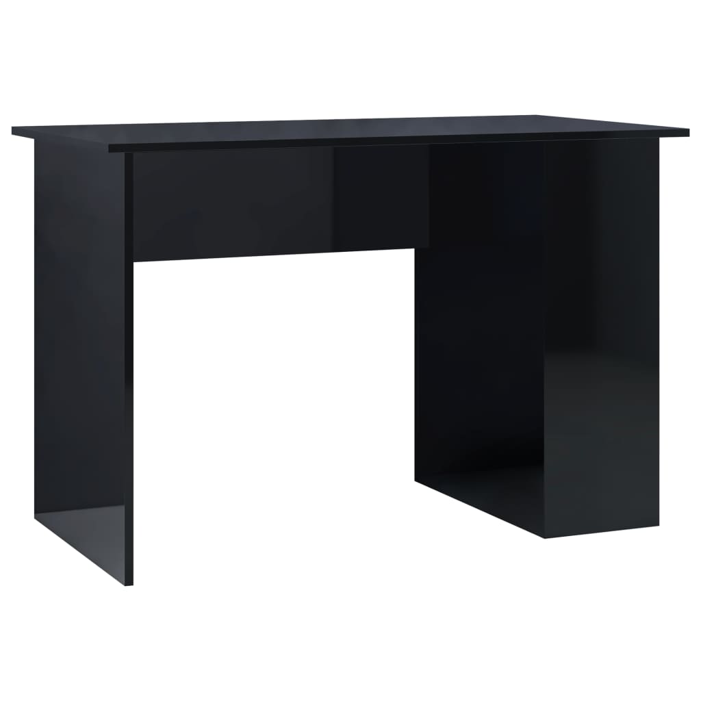 Scrivania Nero Lucido 110x60x73 cm in Legno Multistrato
