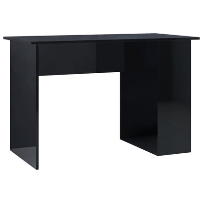 Scrivania Nero Lucido 110x60x73 cm in Legno Multistrato