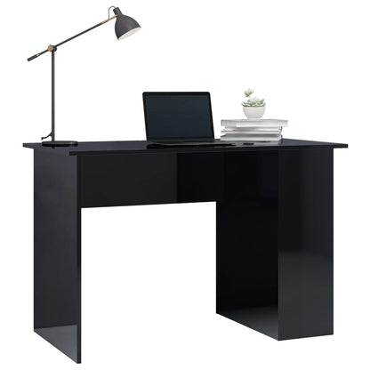 Scrivania Nero Lucido 110x60x73 cm in Legno Multistrato